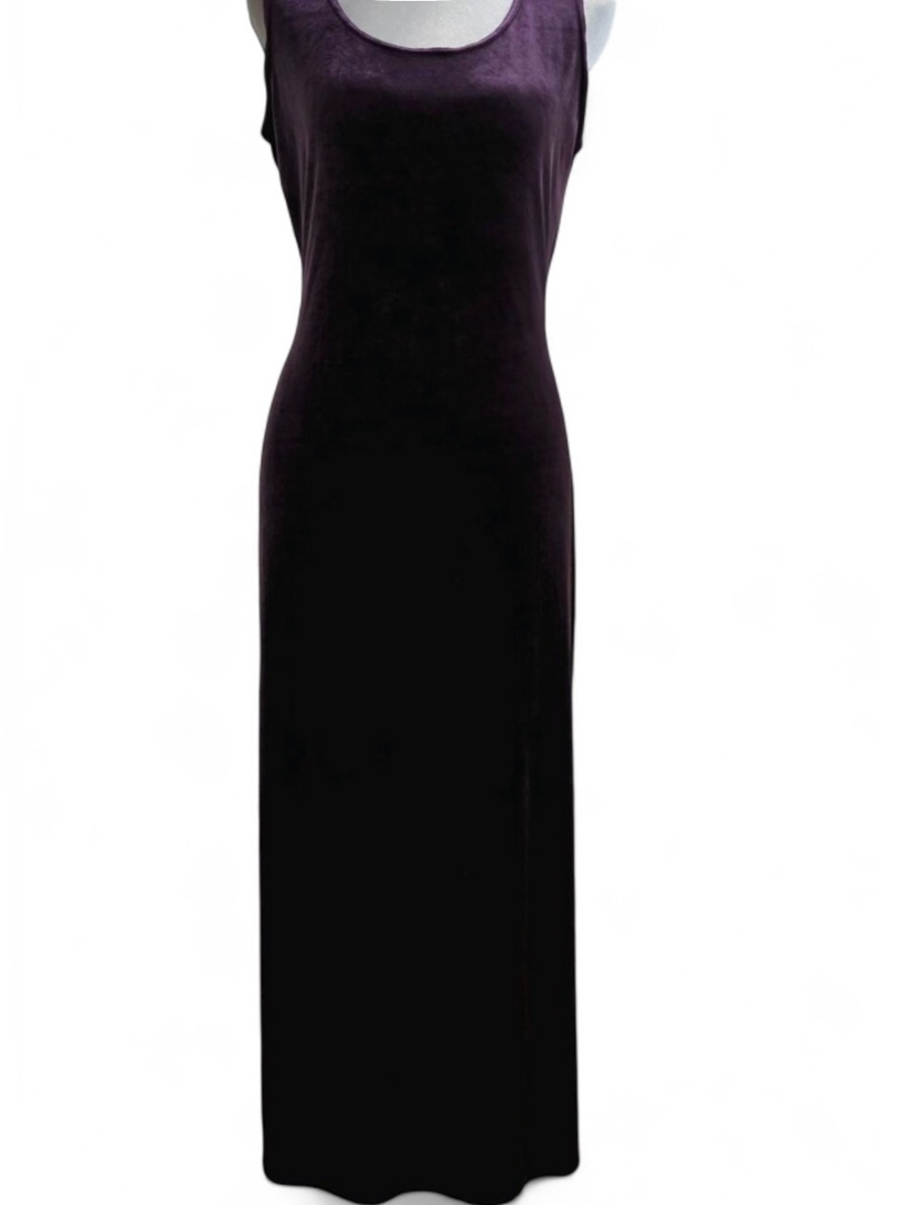 Vintage K Studio Women's Plum Stretch Velvet Long Dress Size 8